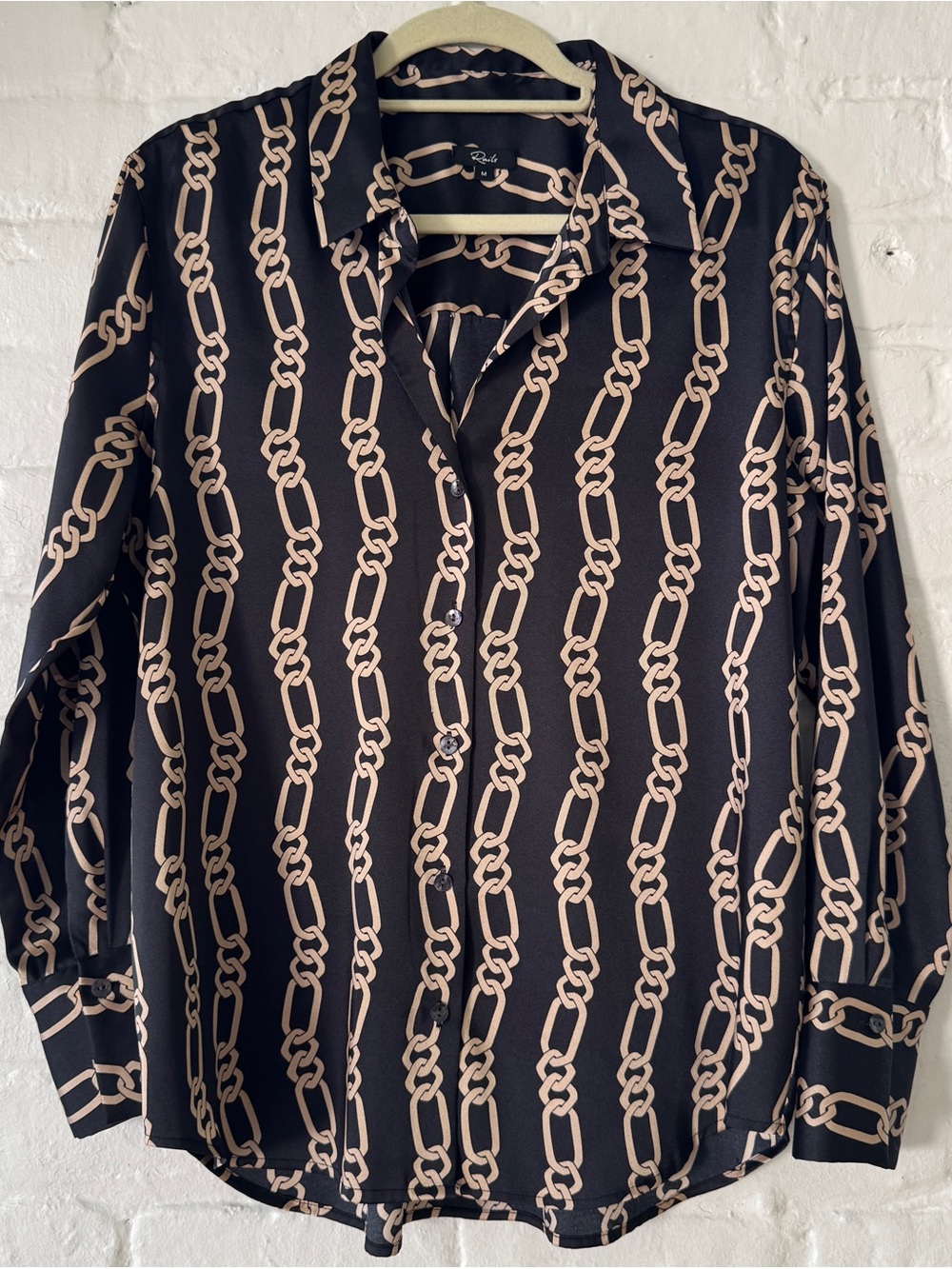 Rails Ledger Black Gold Chain Print Button Down Shirt Women’s M